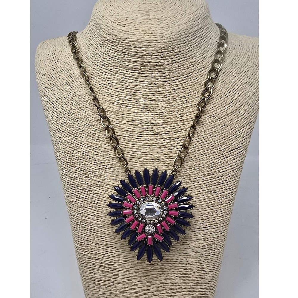 Premier Design reversible pendant chain statement necklace women OS gold tone